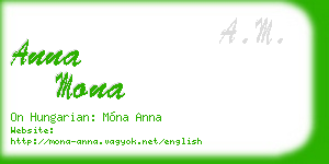 anna mona business card