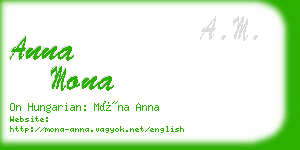 anna mona business card